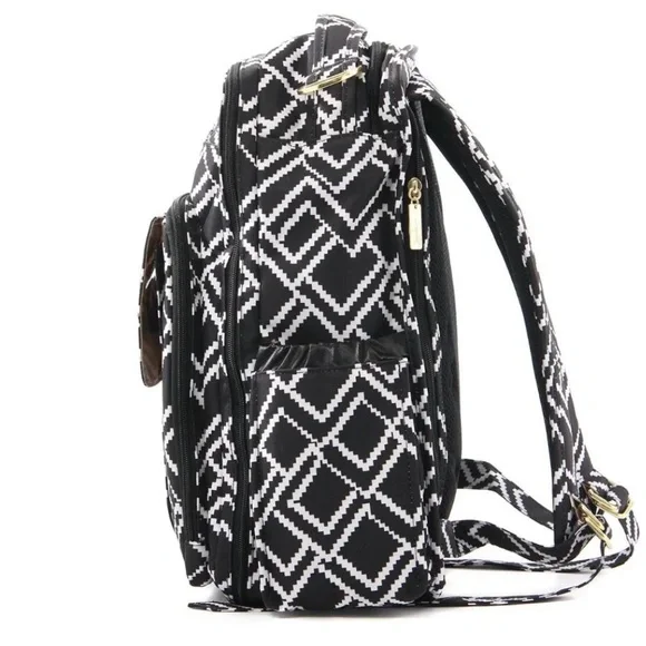 JUJUBE Be Right Back Diaper Bag Backpack - My Empress Black & White - Picture 3 of 16